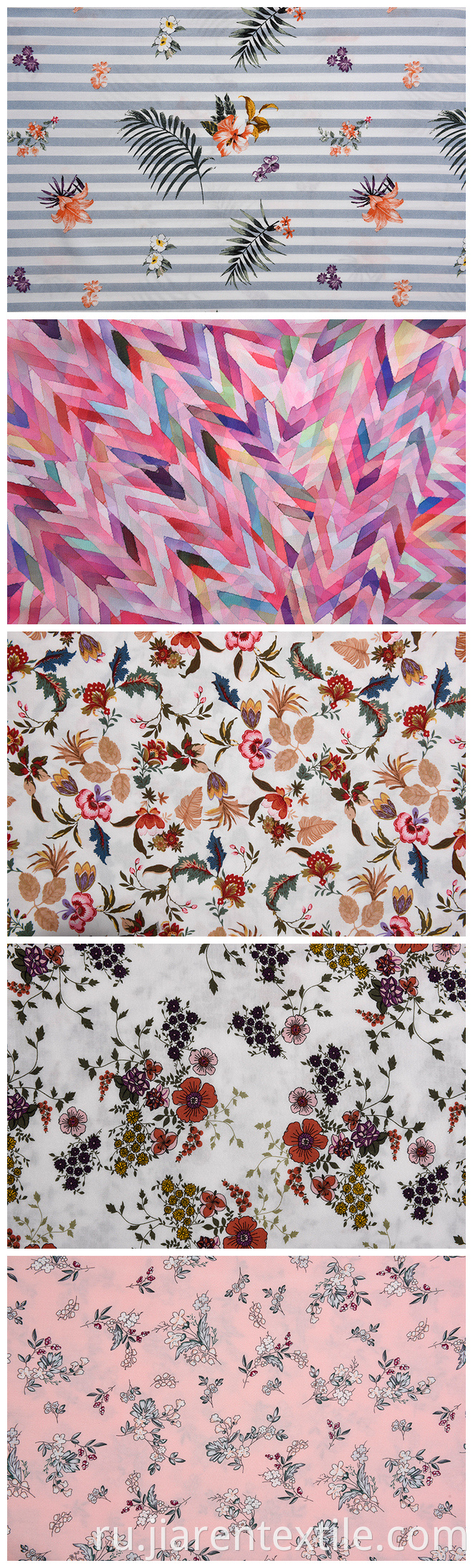 White Background Printed Fabrics